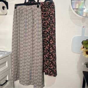 SHEIN Black and Pink Floral Maxi Skirt Set